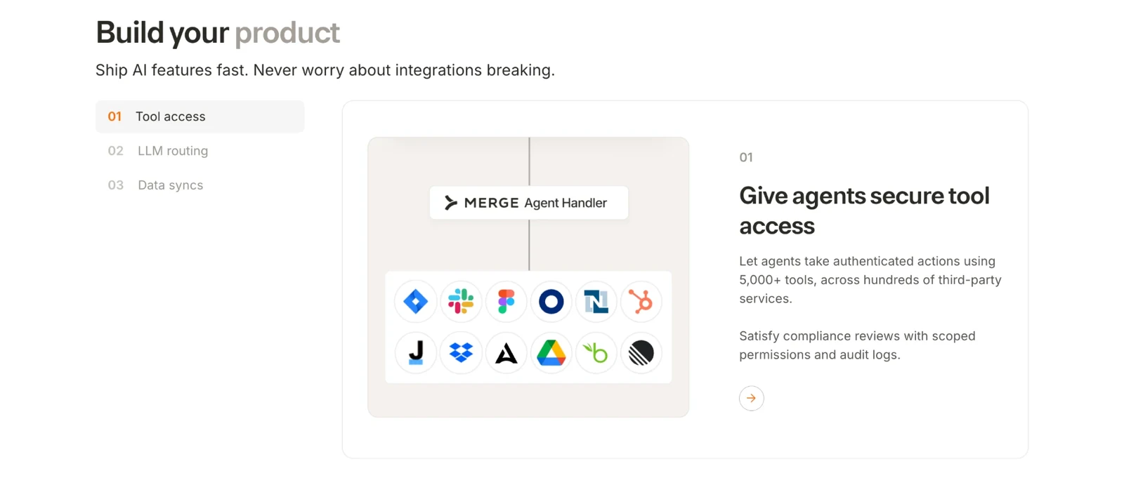 Merge for Products tool access